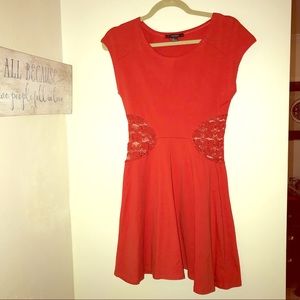 COPY - Forever 21 red mini dress with lace sides …